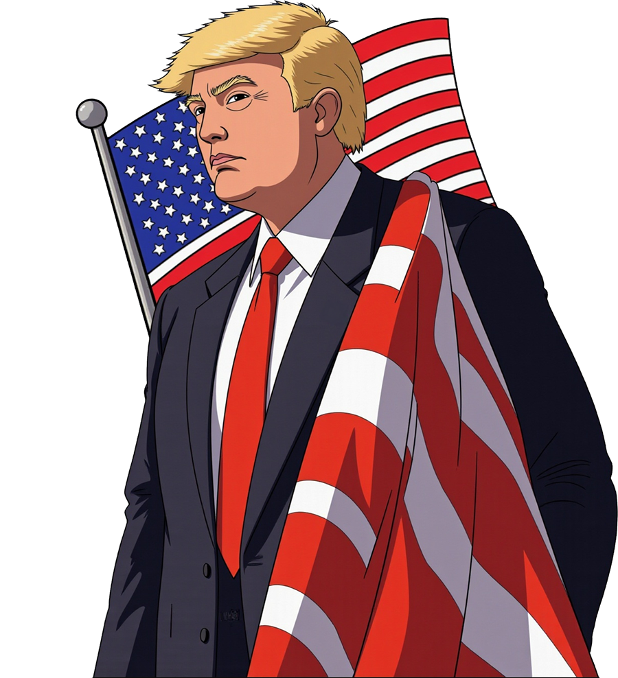 Trump with American Flag